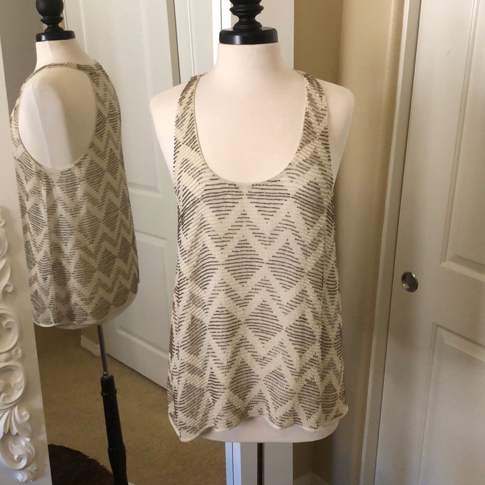 Joie 100% Silk Lined Beaded Tank NWOT